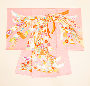 紅梅色地　束ね熨斗