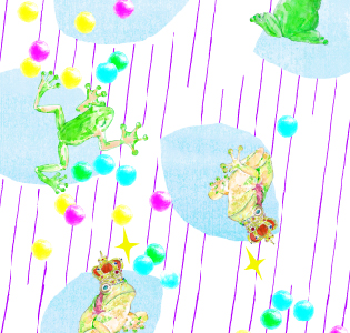 カエルとアメとアメ玉柄