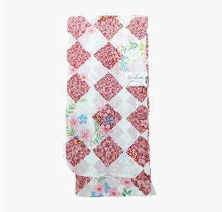 綿コーマ地　地染め　花柄